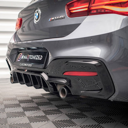 Maxton Design BMW 1 Series Very Aggressive Rear Diffuser In Gloss Black (F20/F21 LCI Facelift) M-Power