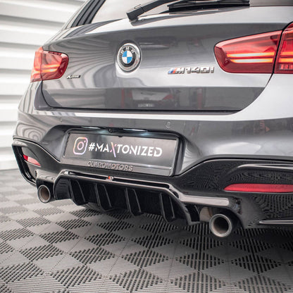 Maxton Design BMW 1 Series Very Aggressive Rear Diffuser In Gloss Black (F20/F21 LCI Facelift) M-Power