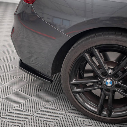 Maxton Design BMW 1 Series V3 Rear Side Splitters In Gloss Black (F20/F21 LCI)