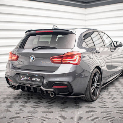 Maxton Design BMW 1 Series V3 Rear Side Splitters In Gloss Black (F20/F21 LCI)
