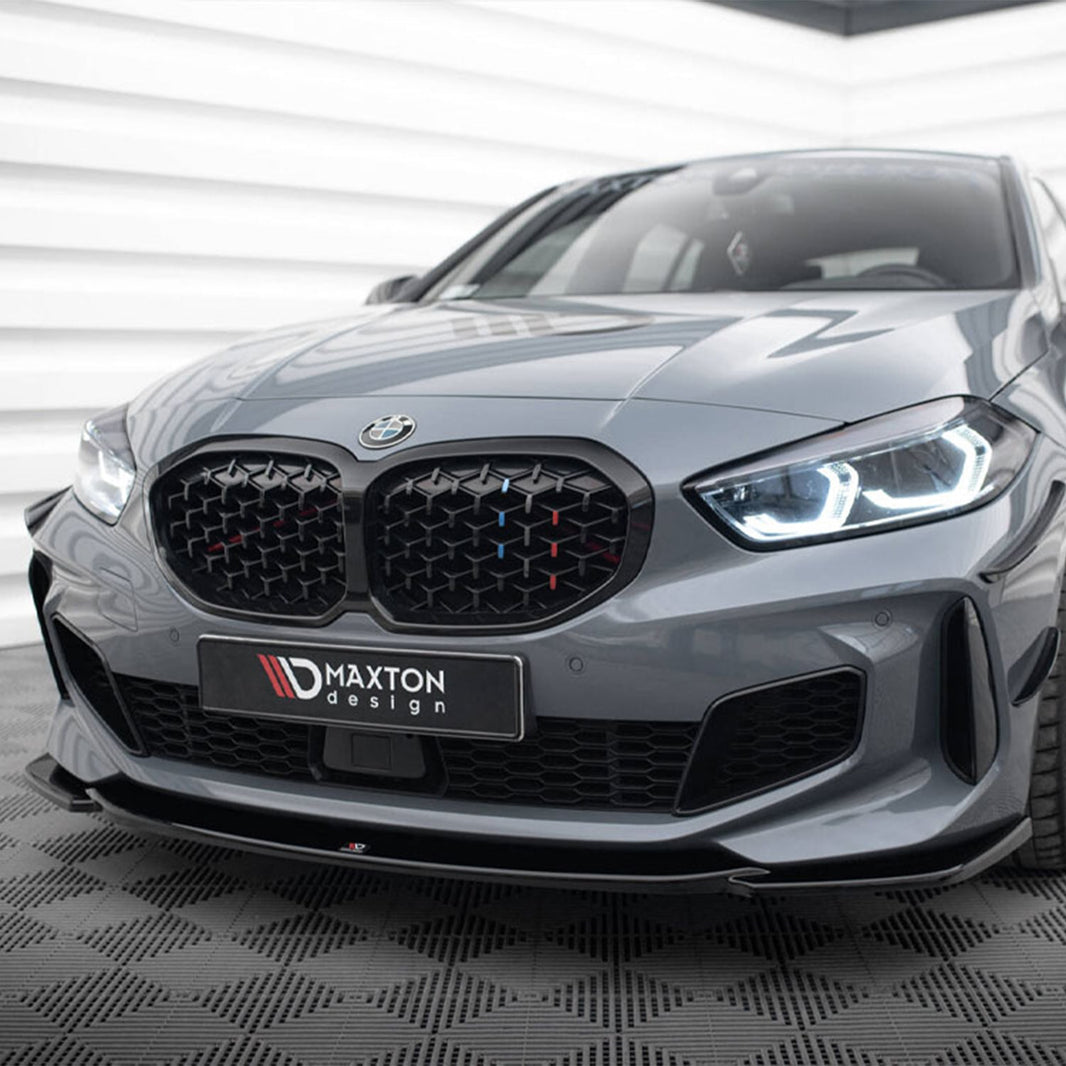 Maxton Design BMW M135i/1 Series M Sport V3 Front Splitter In Gloss Black (F40)