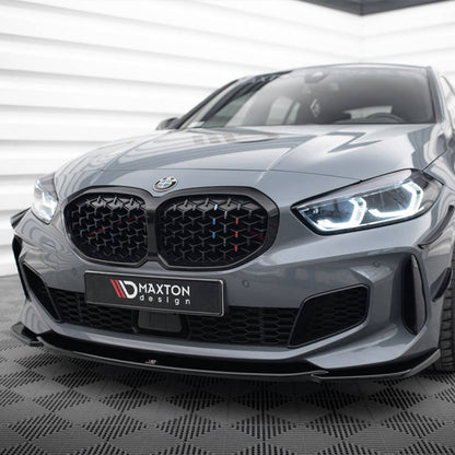 Maxton Design BMW M135i/1 Series M Sport V3 Front Splitter In Gloss Black (F40)