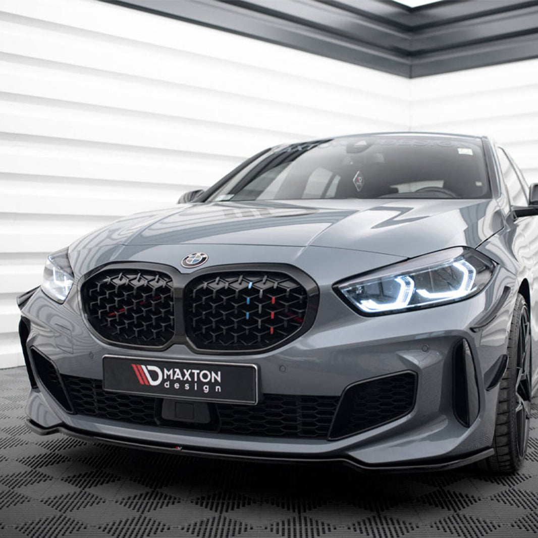 Maxton Design BMW M135i/1 Series M Sport V4 Front Splitter In Gloss Black (F40)