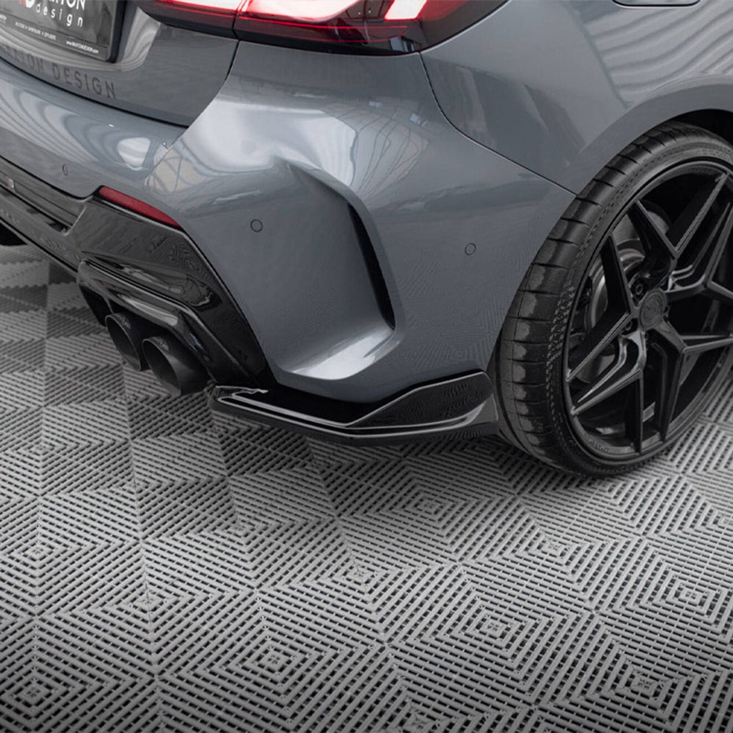 Maxton Design BMW M135i/1 Series M Sport V4 Rear Side Splitters In Gloss Black (F40)