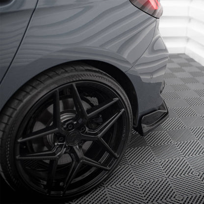 Maxton Design BMW M135i/1 Series M Sport V4 Rear Side Splitters In Gloss Black (F40)