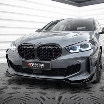 Maxton Design BMW M135i/1 Series M Sport V5 Front Splitter In Gloss Black (F40)