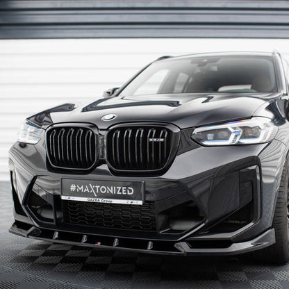 Maxton Design BMW X3M LCI V1 Front Splitter In Gloss Black (F97 Facelift 2022+)
