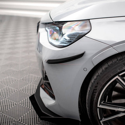 Maxton Design BMW M240i/2 Series Front Bumper Canards In Black (G42)