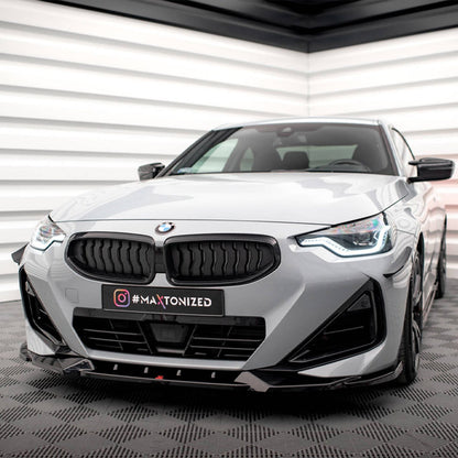 Maxton Design BMW M240i/2 Series V2 Front Splitter In Gloss Black (G42)