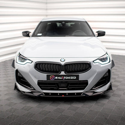 Maxton Design BMW M240i/2 Series V2 Front Splitter + Flaps In Gloss Black (G42)