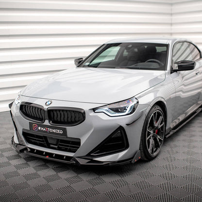 Maxton Design BMW M240i/2 Series V2 Front Splitter + Flaps In Gloss Black (G42)