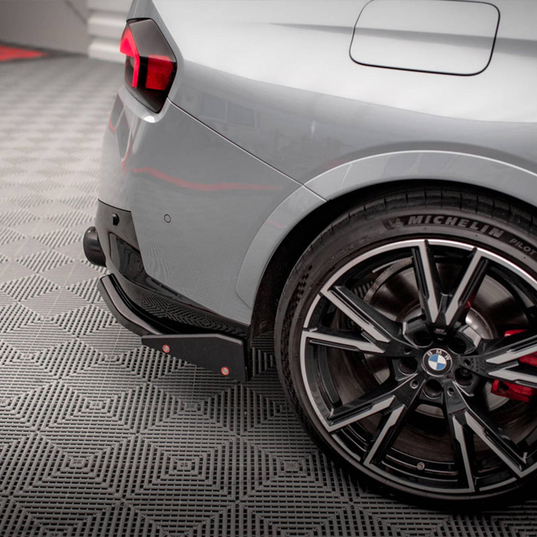 Maxton Design BMW M240i/2 Series V2 Rear Side Splitters + Flaps In Gloss Black (G42)