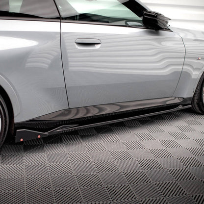 Maxton Design BMW M240i/2 Series V2 Side Skirts + Flaps In Gloss Black (G42)