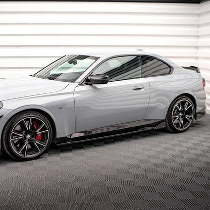 Maxton Design BMW M240i/2 Series V2 Side Skirts + Flaps In Gloss Black (G42)