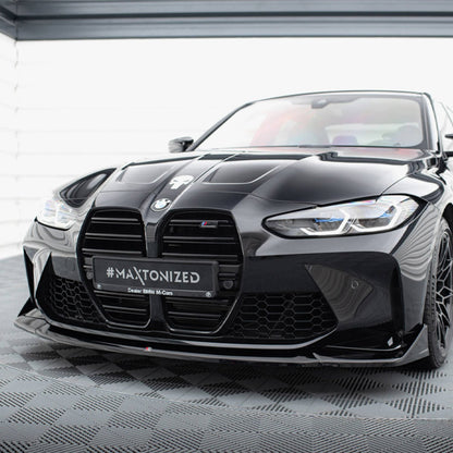 Maxton Design BMW M3/M4 V4 CSL Look Front Splitter In Gloss Black (G80/G81/G82/G83)