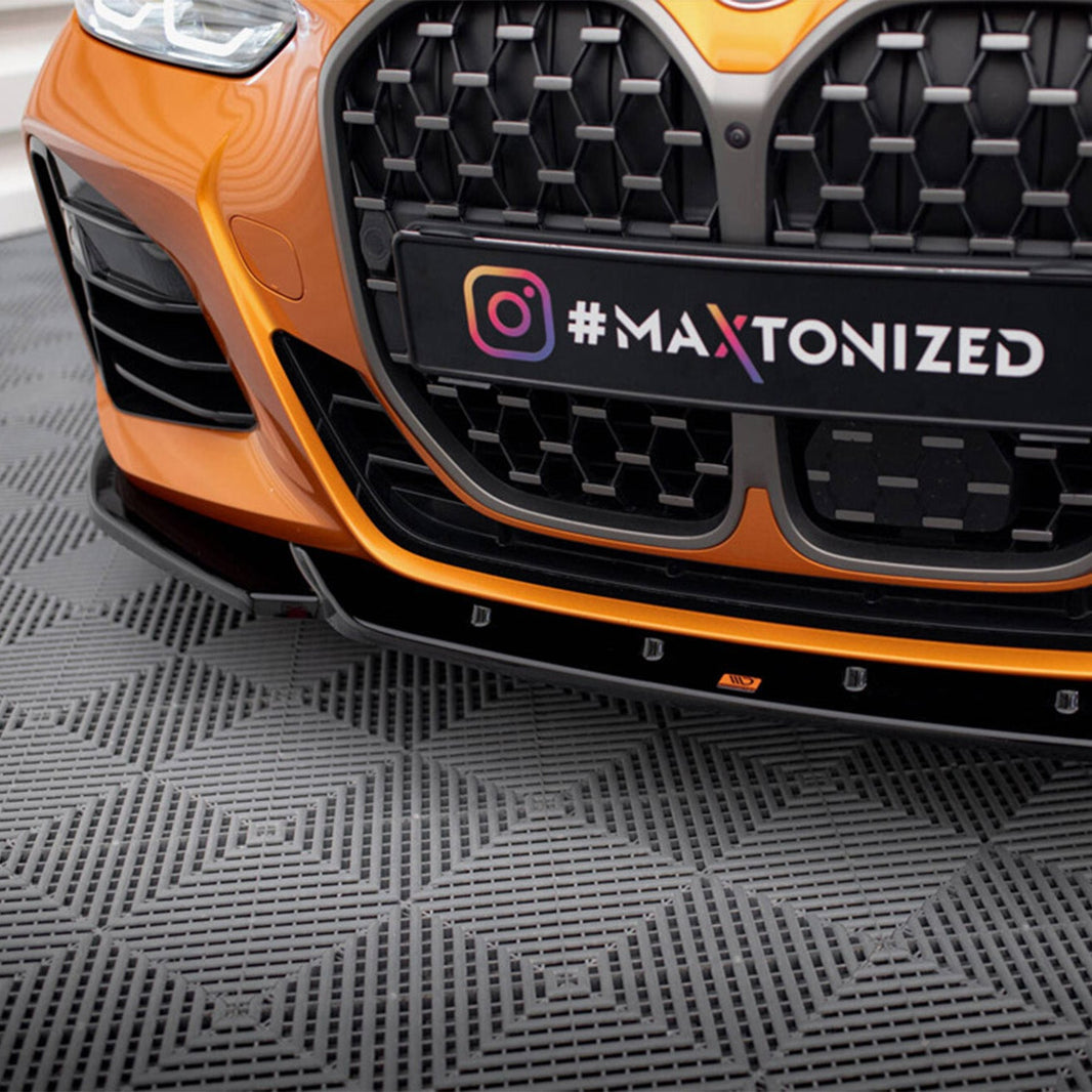 Maxton Design BMW 4 Series M Sport V4 Front Splitter In Gloss Black (G22/G23 incl. M440i & M440d)