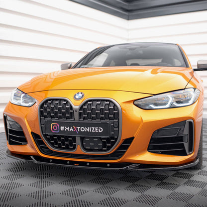 Maxton Design BMW 4 Series M Sport V4 Front Splitter In Gloss Black (G22/G23 incl. M440i & M440d)