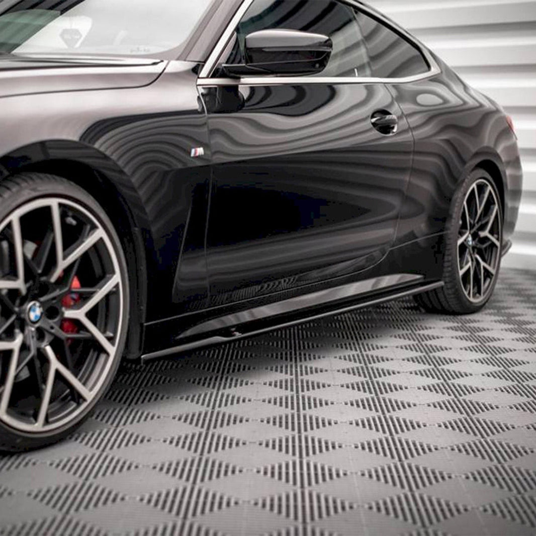 Maxton Design BMW 4 Series M Sport V1 Side Skirts In Gloss Black (G22/G23 incl. M440i & M440d)
