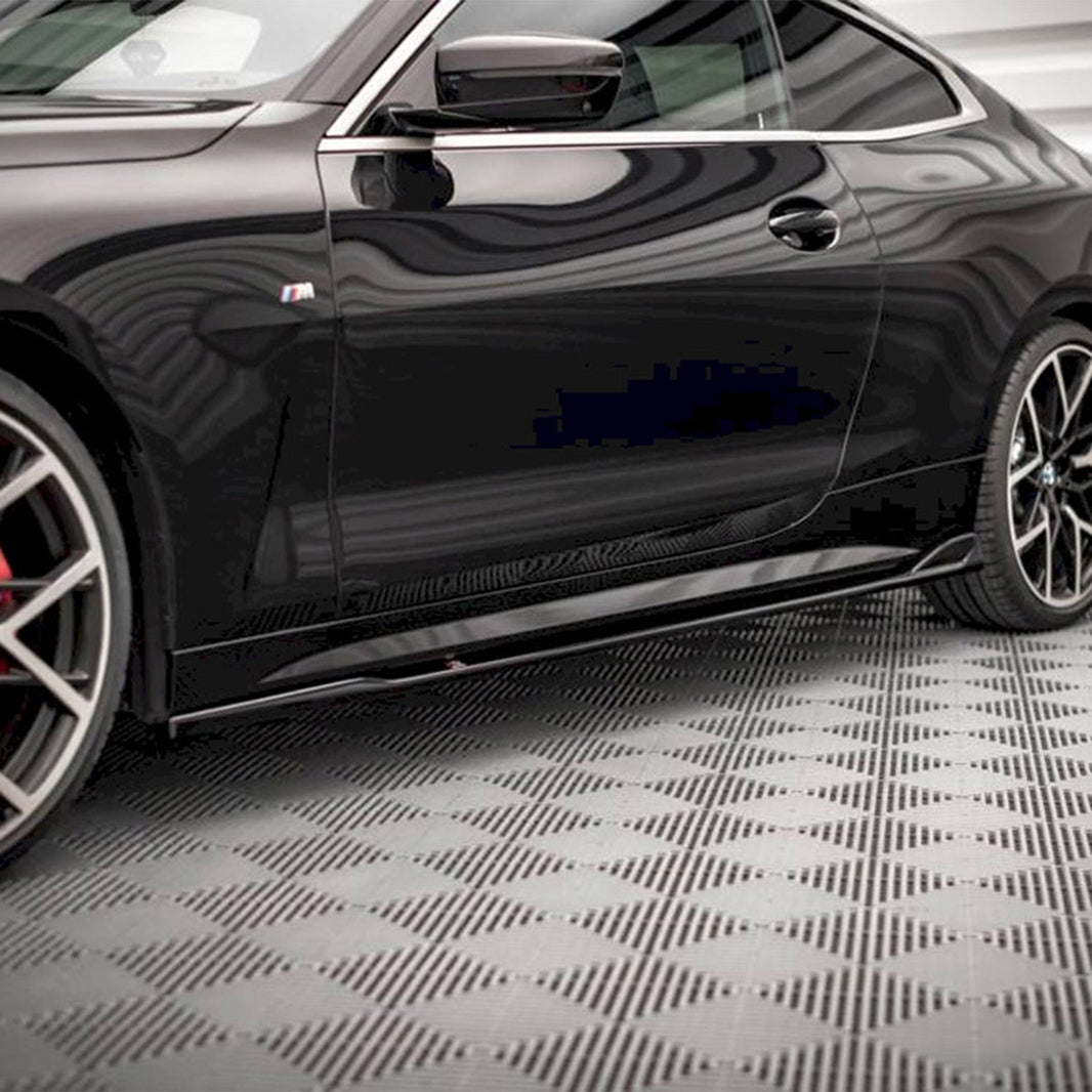 Maxton Design BMW 4 Series M Sport V2 Side Skirts In Gloss Black (G22/G23 incl. M440i & M440d)