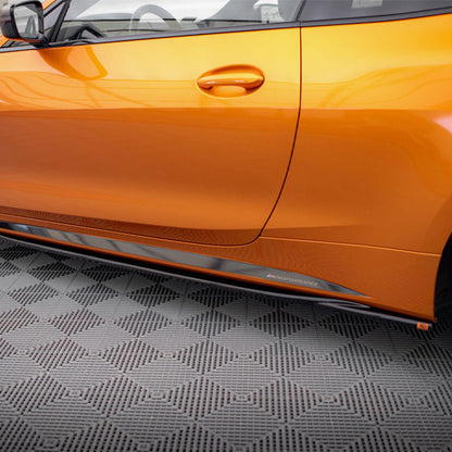 Maxton Design BMW 4 Series M Sport V3 Side Skirts In Gloss Black (G22/G23 incl. M440i & M440d)