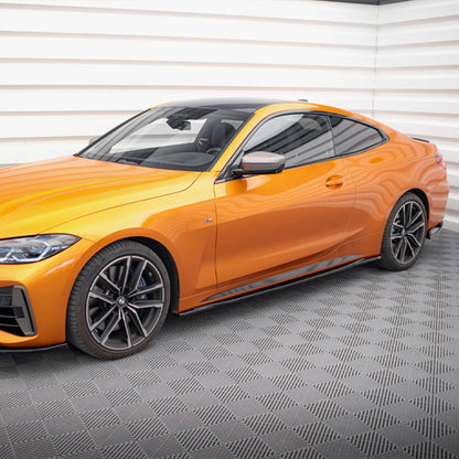 Maxton Design BMW 4 Series M Sport V3 Side Skirts In Gloss Black (G22/G23 incl. M440i & M440d)