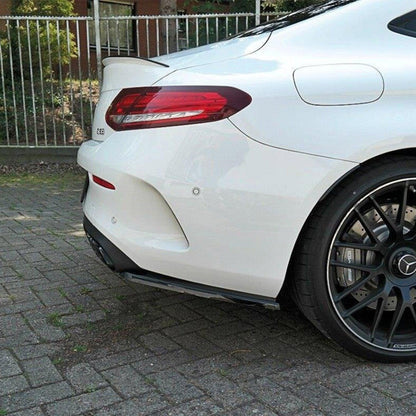 Maxton Design Rear Side Splitters for Mercedes C 205 63 AMG Coupe (2016-2018) in Gloss Black