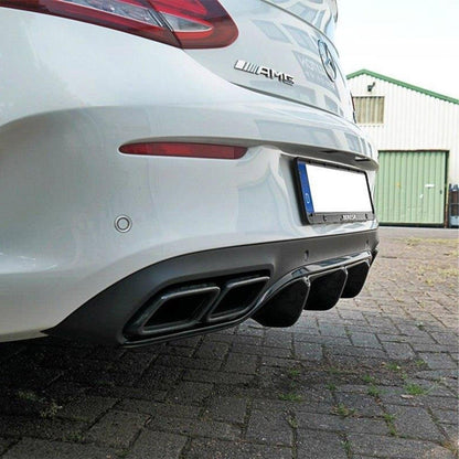 Maxton Design Rear Valance Mercedes C 205 63 AMG Coupe (2016-2018) in Gloss Black
