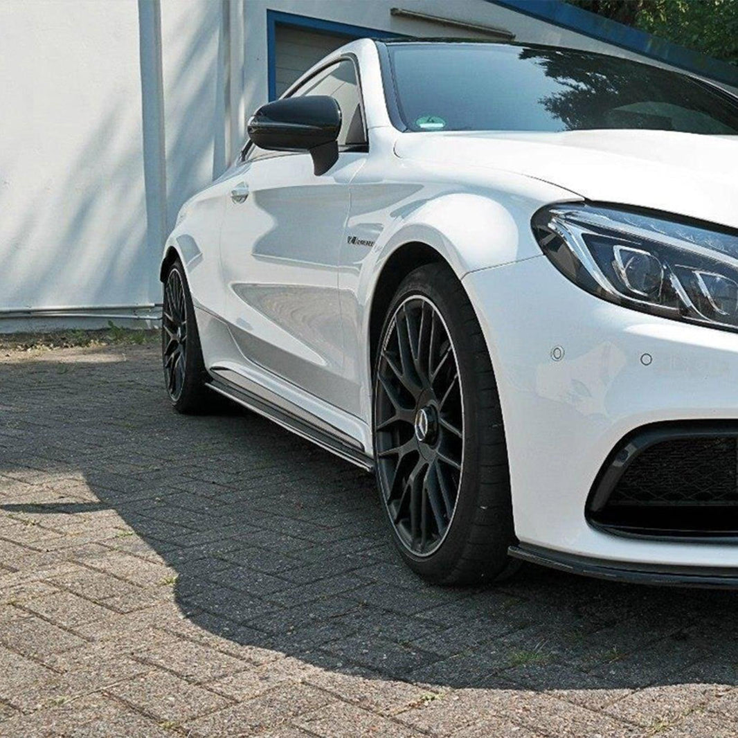 Maxton Design Side Skirts for Mercedes C 205 63 AMG Coupe (2016-2018) in Gloss Black