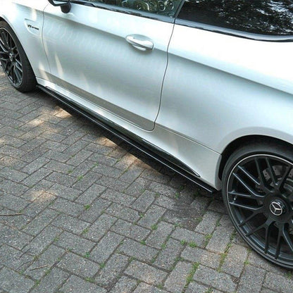 Maxton Design Side Skirts for Mercedes C 205 63 AMG Coupe (2016-2018) in Gloss Black