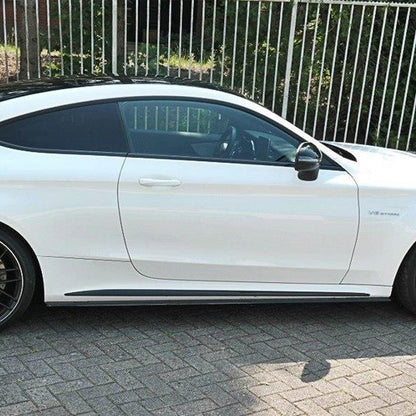 Maxton Design Side Skirts for Mercedes C 205 63 AMG Coupe (2016-2018) in Gloss Black