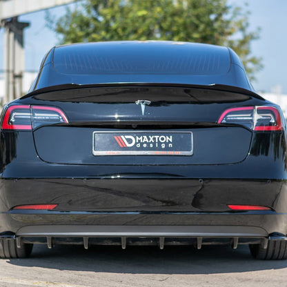 Maxton Design Tesla Model 3 V1 Rear Diffuser In Gloss Black (2017-2023)