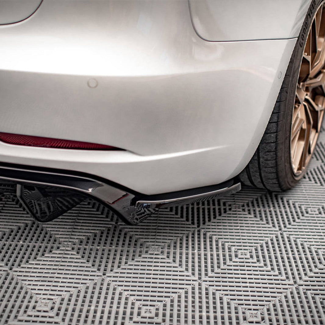 Maxton Design Tesla Model 3 V2 Rear Side Splitters In Gloss Black (2017-2023)