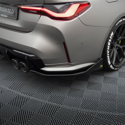Maxton Design BMW M4 V3 CSL Look Rear Side Splitters In Gloss Black (G82/G83)