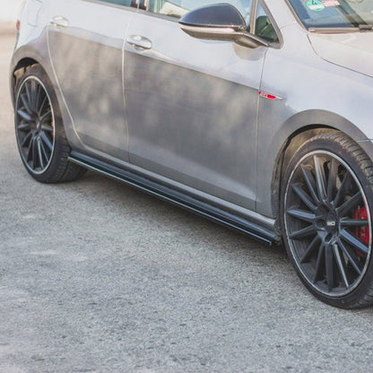 Maxton Design Volkswagen Golf GTI V2 Side Skirts In Gloss Black (Mk7)