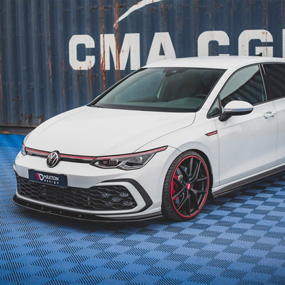 Maxton Design Volkswagen Golf GTI/R-Line Front Splitter In Gloss Black (Mk8)