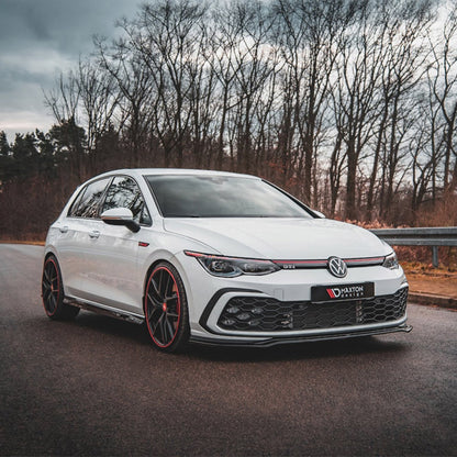 Maxton Design Volkswagen Golf GTI/R-Line V4 Front Splitter In Gloss Black (Mk8)