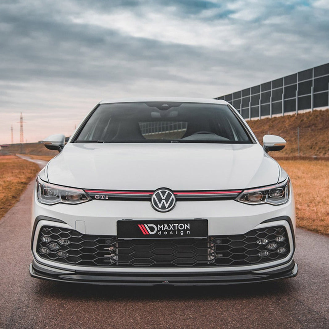 Maxton Design Volkswagen Golf GTI/R-Line V5 Front Splitter In Gloss Black (Mk8)