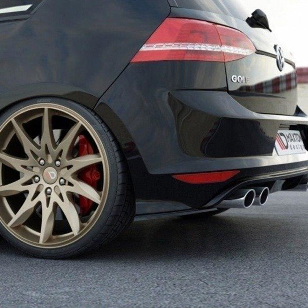 Maxton Design Volkswagen Golf R Rear Side Splitters In Gloss Black (Mk7)