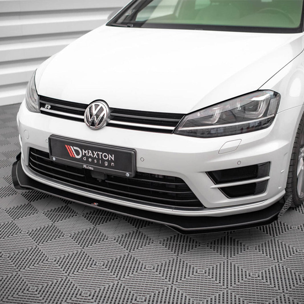 Maxton Design Volkswagen Golf R Street Pro V1 Front Splitter In Black With Flaps (Mk7)