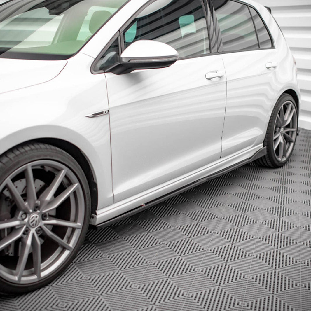 Maxton Design Volkswagen Golf R V2 Side Skirts In Gloss Black (Mk7)