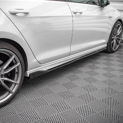 Maxton Design Volkswagen Golf R V2 Side Skirts In Gloss Black (Mk7)
