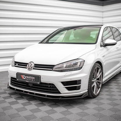 Maxton Design Volkswagen Golf R V4 Front Splitter In Gloss Black (Mk7)