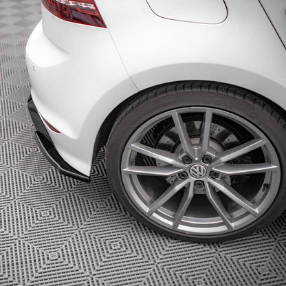 Maxton Design Volkswagen Golf R V4 Rear Side Splitters In Gloss Black (Mk7)