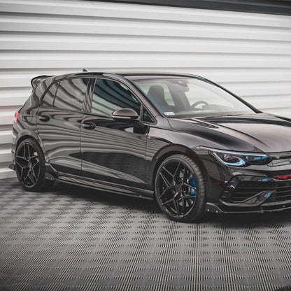 Maxton Design Volkswagen Golf R V2 Side Skirts With Flaps In Gloss Black (Mk8)