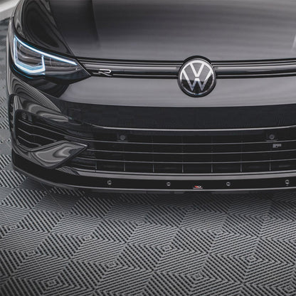 Maxton Design Volkswagen Golf R V1 Front Splitter In Gloss Black (Mk8)