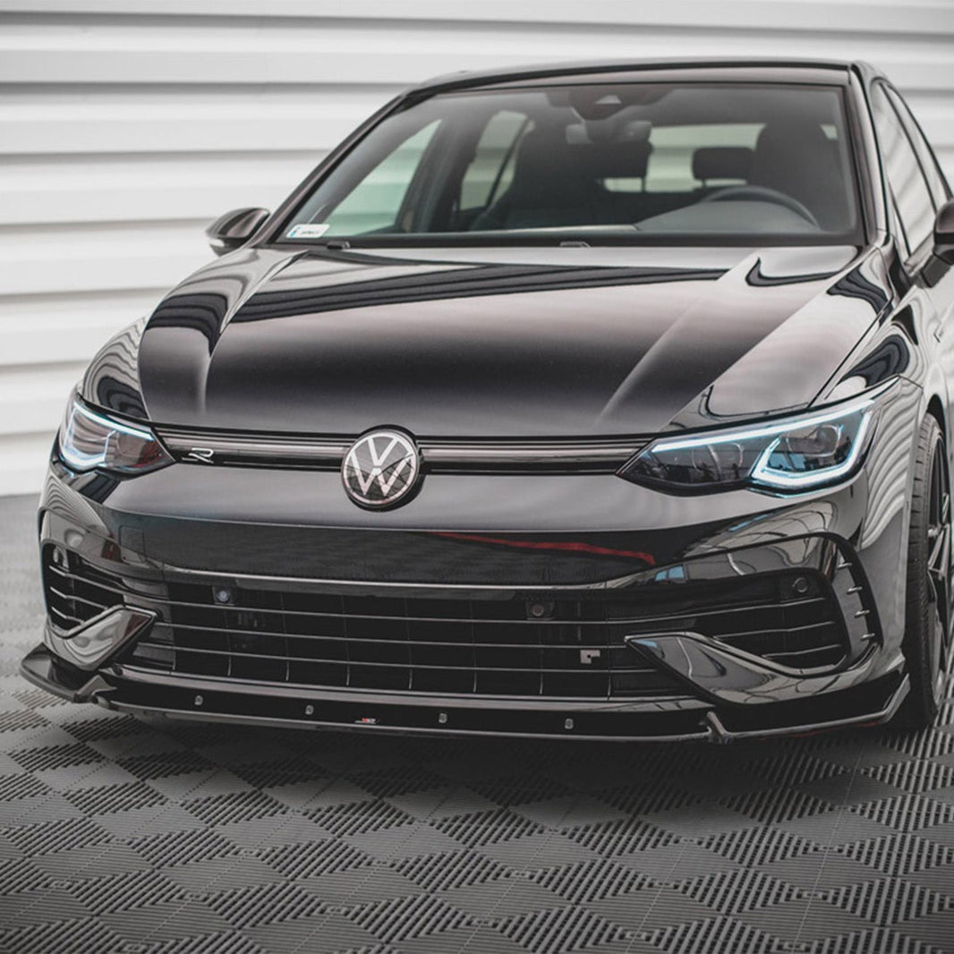 Maxton Design Volkswagen Golf R V2 Front Splitter In Gloss Black (Mk8)