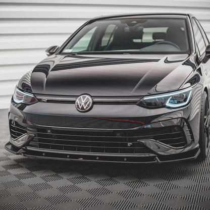Maxton Design Volkswagen Golf R V2 Front Splitter In Gloss Black (Mk8)