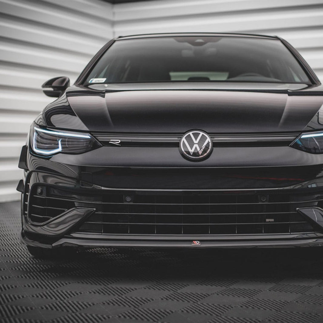 Maxton Design Volkswagen Golf R V6 Front Splitter In Gloss Black (Mk8)