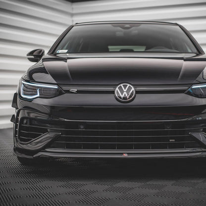Maxton Design Volkswagen Golf R V6 Front Splitter In Gloss Black (Mk8)