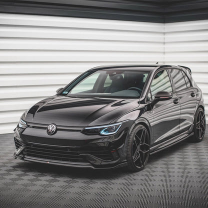 Maxton Design Volkswagen Golf R V6 Front Splitter In Gloss Black (Mk8)